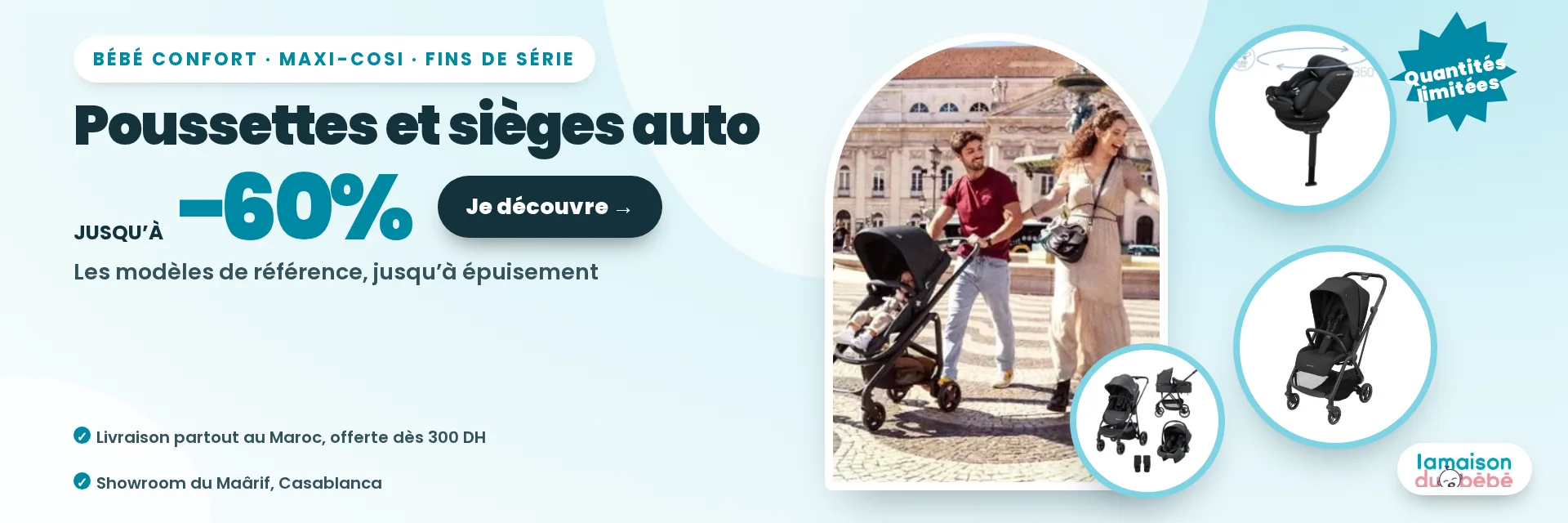 Poussettes et sièges auto Bébé Confort et Maxi-Cosi : fins de série jusqu’à −60 %