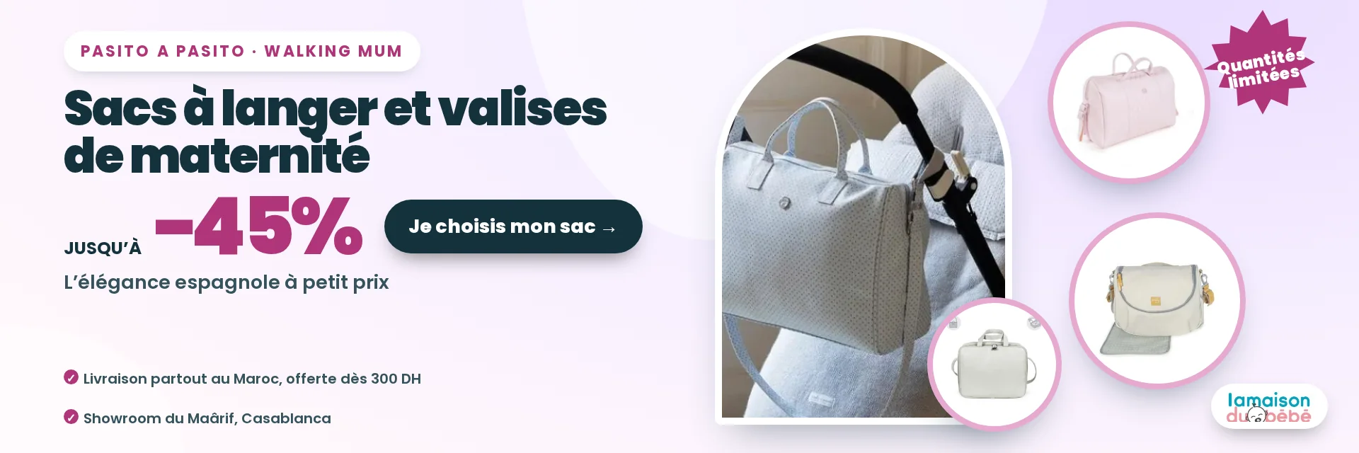 Sacs à langer et valises de maternité Pasito a Pasito et Walking Mum jusqu’à −45 %